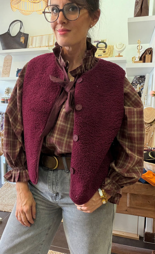 Gilet moumoute  Bordeaux