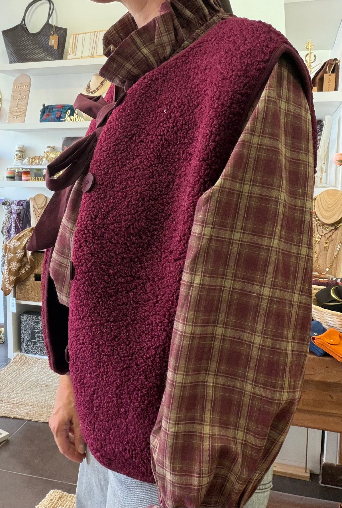 Gilet moumoute  Bordeaux