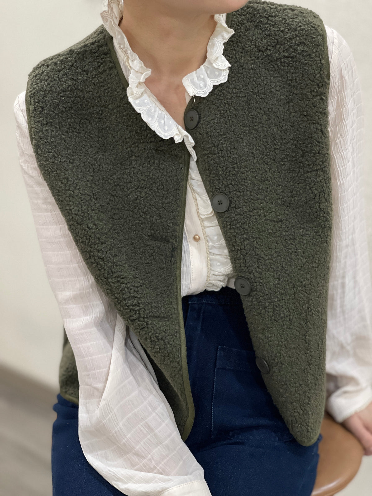 Gilet moumoute Kaki
